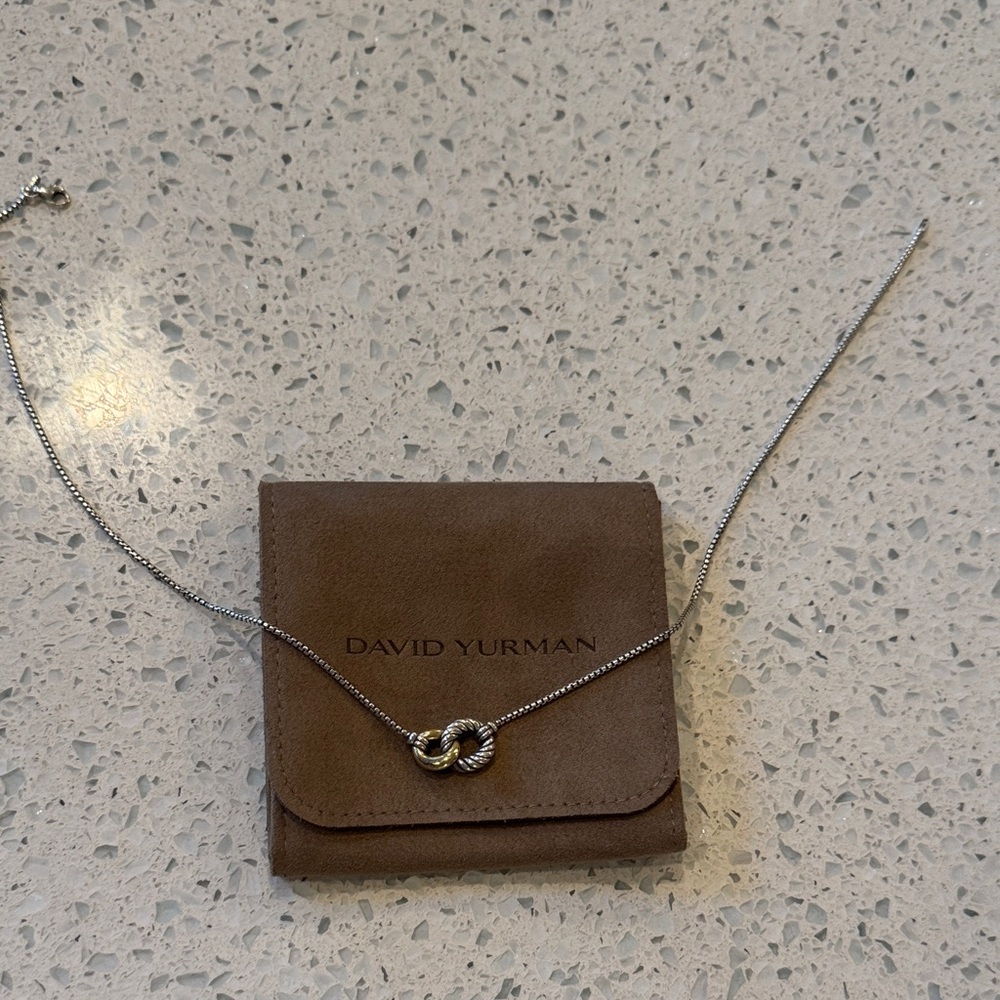 David Yurman Silver and gold Knot Necklace